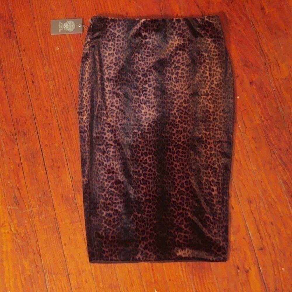 Vince Camuto Velvet Leopard Print Skirt Sz XS NWT - Picture 4 of 8